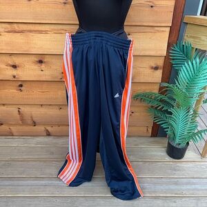Adidas  Dark Blue Joggers with Bright Orange Stripes